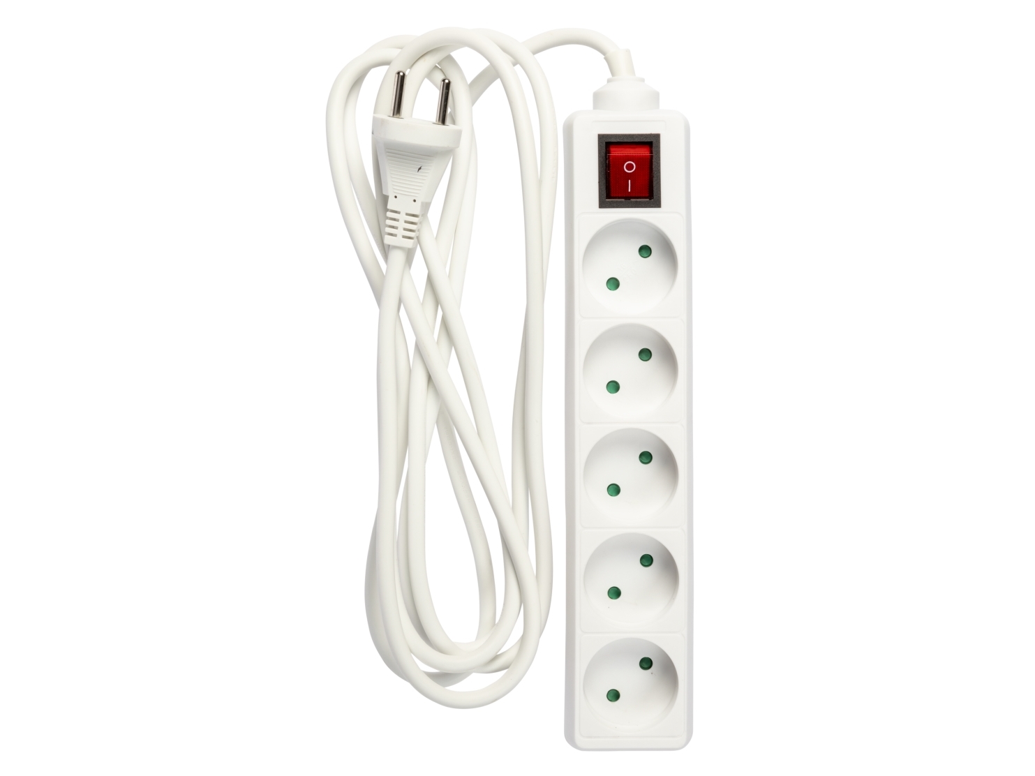5-Fach Steckdose Ohne Schutzkontakt, Mit Schalter (D), 3 M