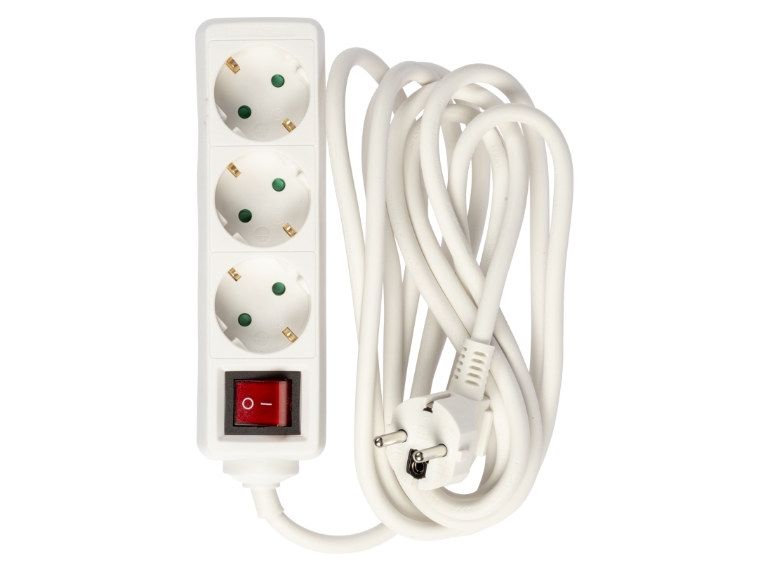 3-Way Socket W/Switch+Earth, 3M