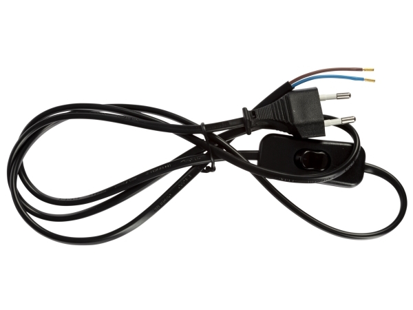 Lamp Cable W/Switch, 1.5M, Black