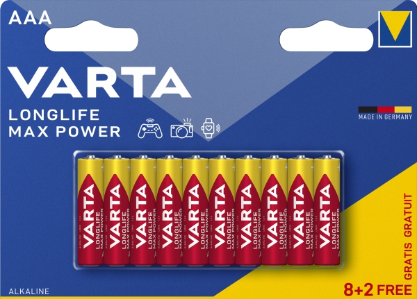 Varta Longlife Max Power Aaa Blister 10 (8+2) Micro (Aaa)-Batterie Alkali-Mangan 1.5 V 10 St. (4703101410)