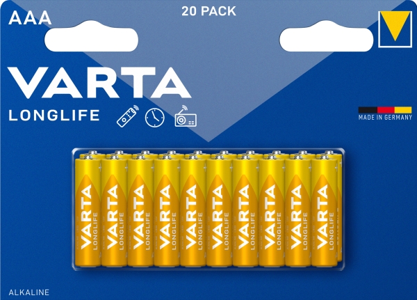 Varta Longlife Extra AAA, Engångsbatteri, Alkalisk, 1,5 V, 1100 mAh, 10 g, LR03, AAA | EL Artiklar - Batteri - AAA-batterier | GameStuff