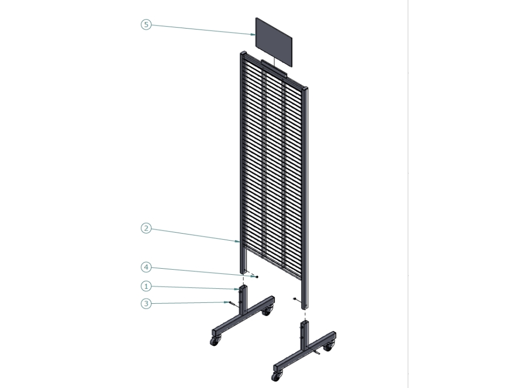 Display 2-Sided, Black, Incl. 56 Hooks & 1 Sign Holder