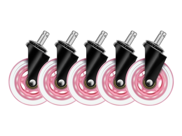 Set Of Pink Gaming Casters For Gaming Chairs