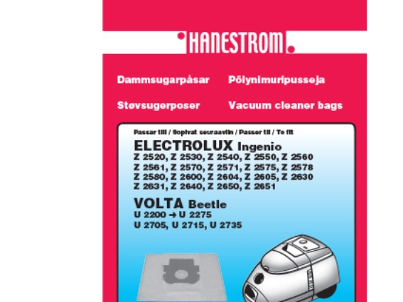 Staubsaugerbeutel Elux Ingenio, Volta Beetle
