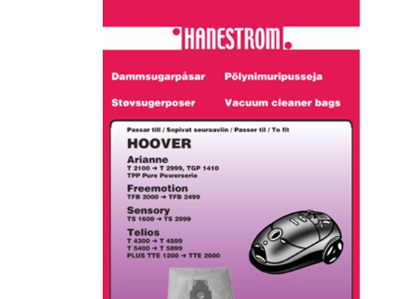 Staubsaugerbeutel Hoover Arianne, Telios