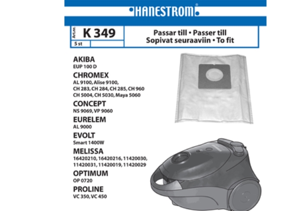 Vacuum Cleaner Bags K349