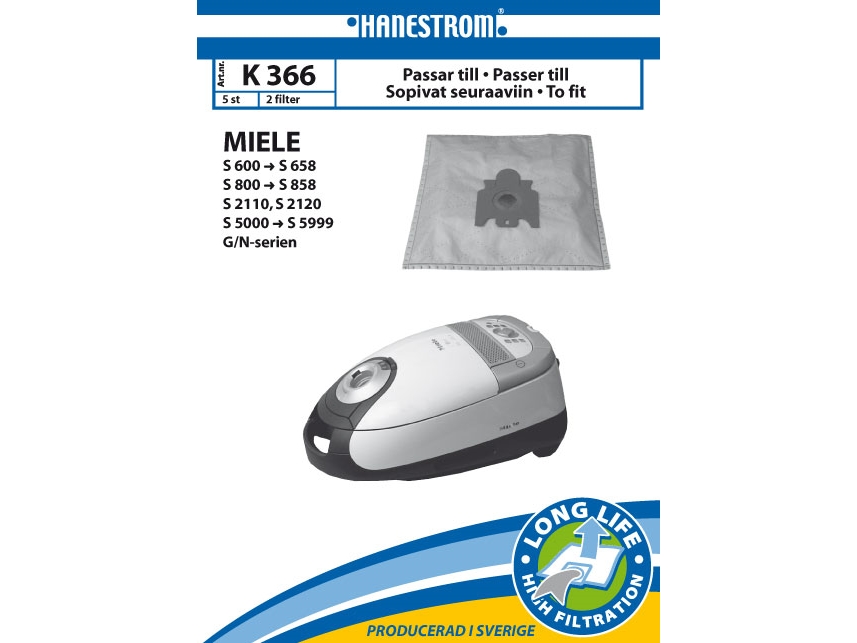 Vacuum Cleaner Bags K366