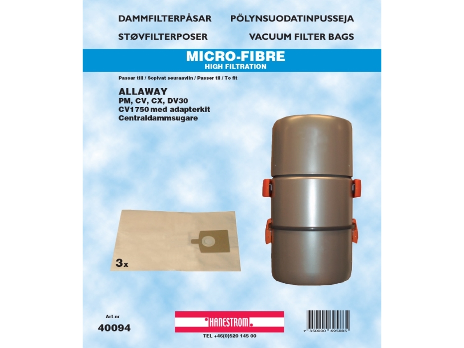 Dustbags To Fit Allaway Cv, Cx, Dv30, Pm, 3P