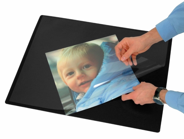 Q-Connect Schreibtischunterlage Q-Connect, Pp, 630X500mm, Mit Transparenter Folie, Schwarz