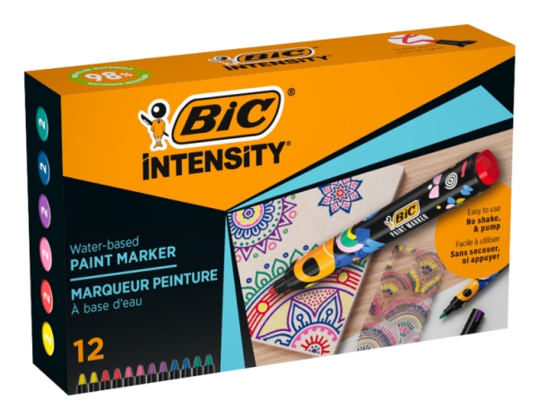 BIC Intensity, 12 kpl, Monivärinen, Pyöreä pää, Monivärinen, Pyöreä, Keskikokoinen