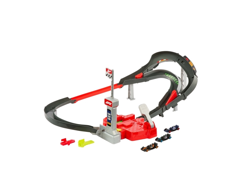 Hot Wheels Racing Formel 1 Rennstrecke-Trackset Mit 3 Die-Cast Spielzeugautos Im Maßstab 1:64, Fahrzeug- & Schienen-Set, 4 Jahr(E), Kunststoff, Mehrf