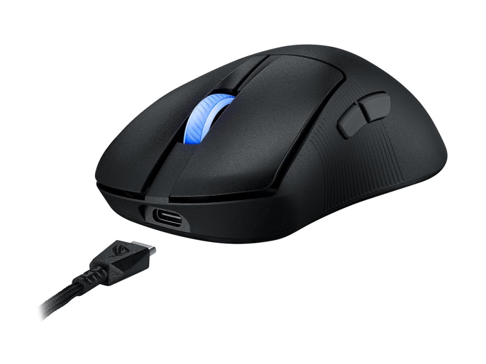 Asus Rog Keris Ii Ace Wireless Aimpoint Black, Rechts, Optisch, Rf Wireless + Bluetooth + Usb Type-A, 42000 Dpi, Schwarz