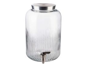 Aps Getränkespender, 7 Liter, Glas/Edelstahl Behälter Aus Glas, Zapfhahn Und Deckel Aus Edelstahl, - 1 Stück (10855)