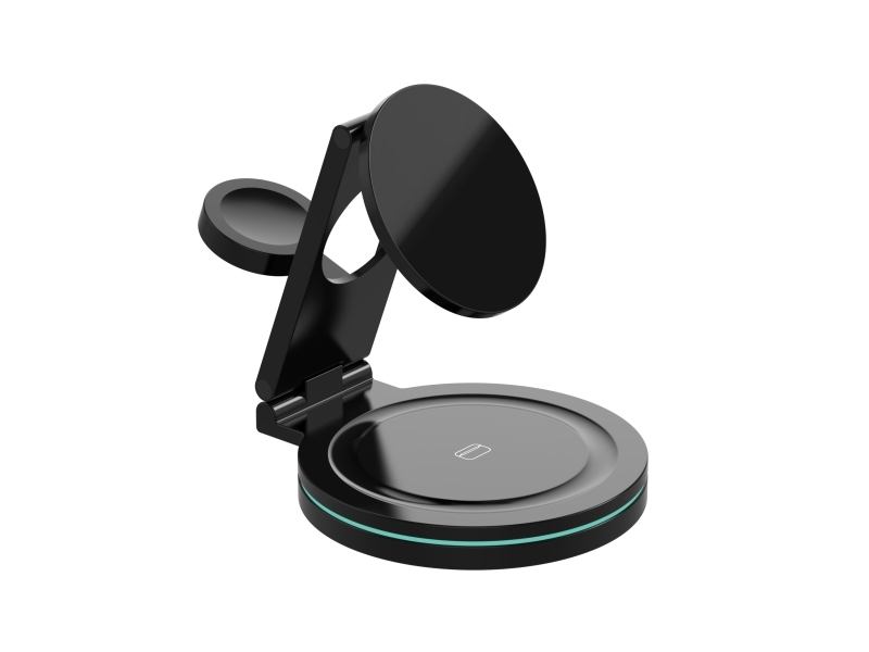 Sinox PRO 3-i-1 trådløs 15W opladerstand. Sort