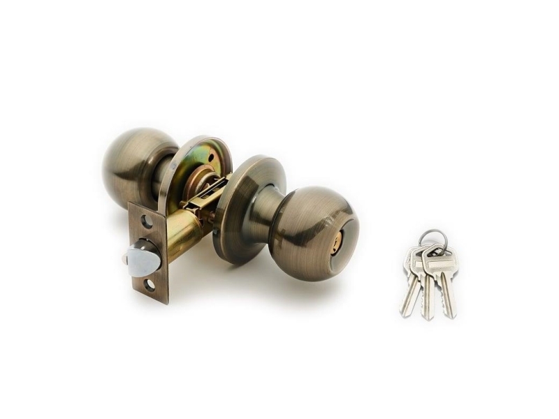 Okko Door Knob Lock 607 Ab 2 Keys Antiq Brass
