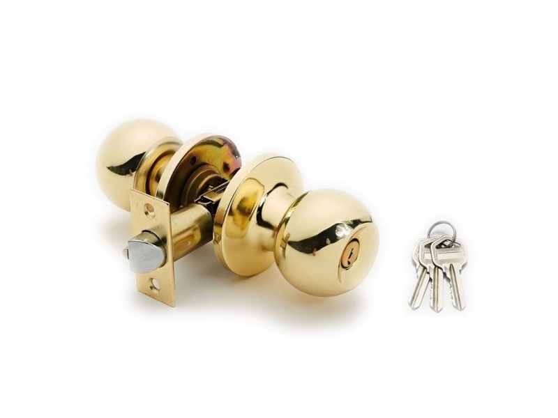 Okko Door Knob Lock 607 Pb 2 Keys Polish Bras
