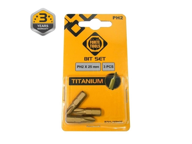 Forte Titanium Bits Skruetrækker Ph2x25 Mm 3 Stk