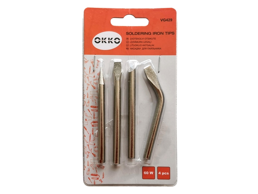Soldering Iron Tips Okko, 4Pcs Set, 60 W