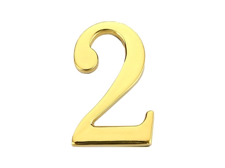 Dörrnummer 2 GP-2 45 mm guld | Huset - Inredning - Husnummer | GameStuff