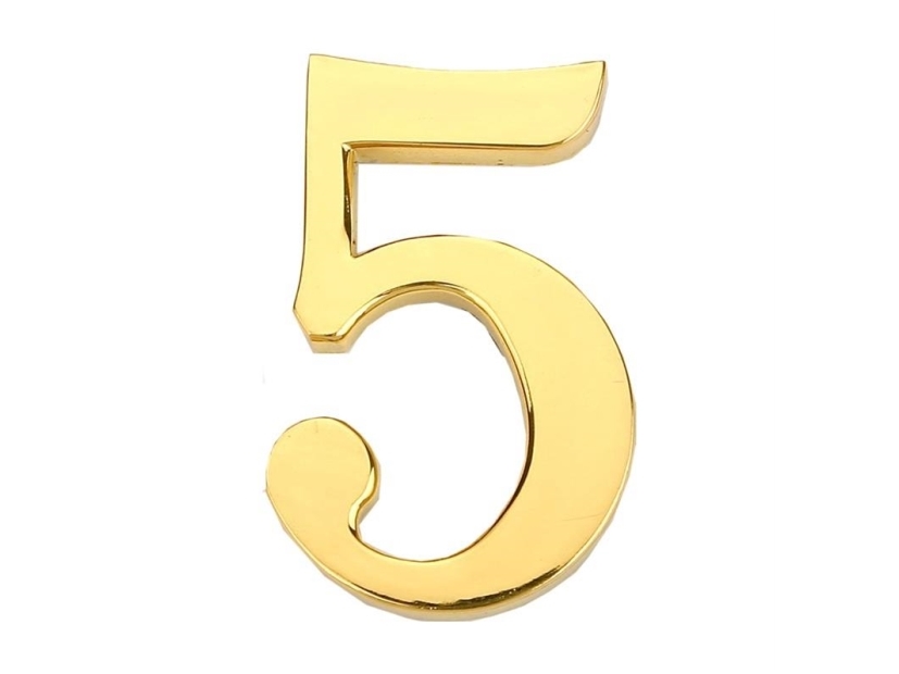 Dörrnummer 5 GP-5 45mm guld | Huset - Inredning - Husnummer | GameStuff