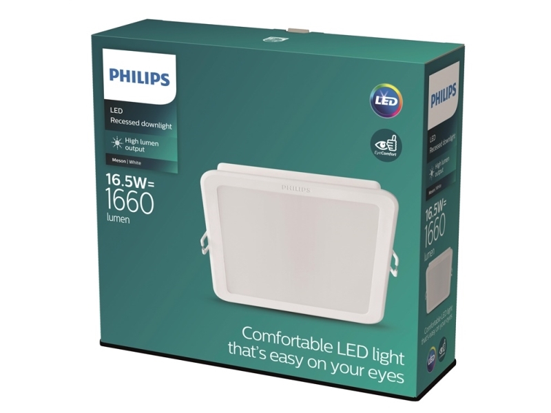 Valaisinpaneeli PHILIPS Meson, upotettava, LED 16,5 W, 3000 K, 1600 lm, neliö, ba