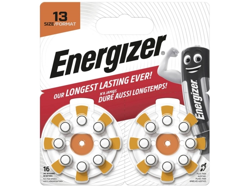 Energizer Hörgerätebatterie, Zink-Luft, 1.4V, 180Mah, Packung À 16 Stück (7638900444971)