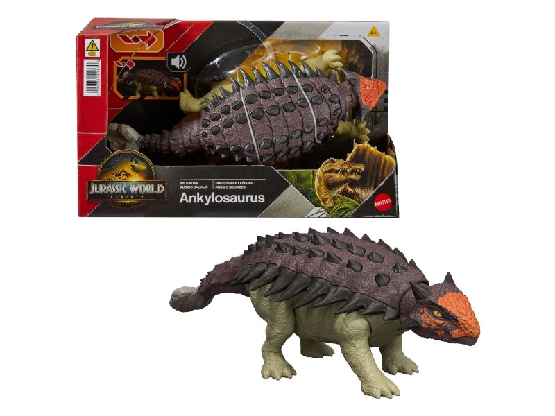 Jurassic World WILD ROAR Ankylosaurus, 4 vuosi/vuosia, Ruskea, Vihreä, Muovi