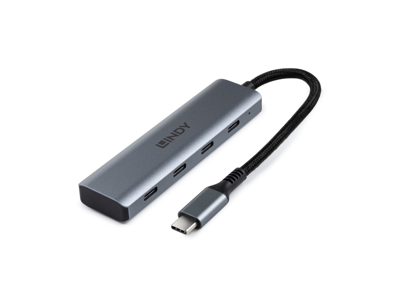 Lindy 43414, Usb 3.2 Gen 2 (3.1 Gen 2) Type-C, Usb 3.2 Gen 2 (3.1 Gen 2) Type-C, 10000 Mbit/S, Grå, Aluminium, Plast, Rundt Kabel