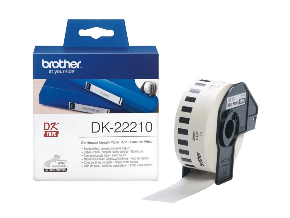 Brother Dk-22210 - Etiketten - Rolle (2,9 Cm X 30,5 M) - Für Ql 1050, 1050N, 1060N, 500, 500A, 500Bs, 500Bw, 550, 560, 5