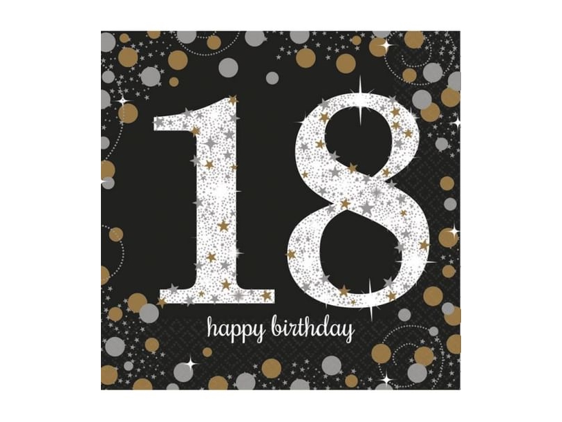 Servietten 18 Jahre Sparkling
