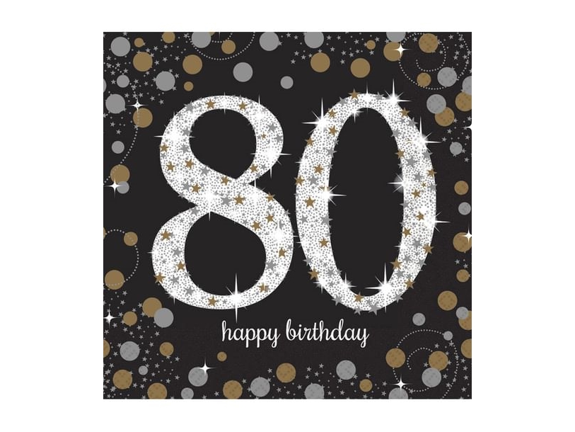 Servietten 80 Jahre Sparkling