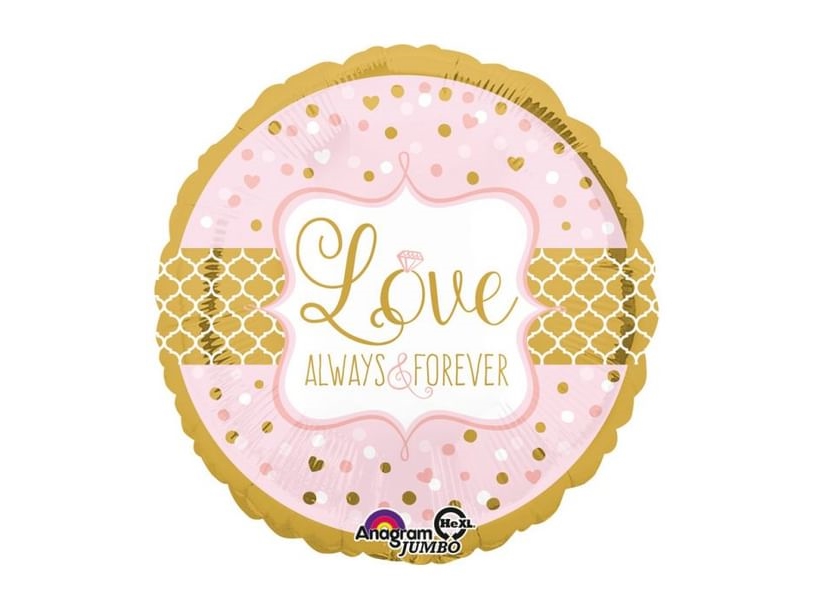 Folieballon Rund Love Always & Forever 71 Cm