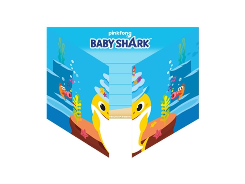 Baby Shark Invitationer, 8 Stk.