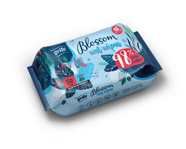 Wipes Wet Grite Blossom 72Pcs