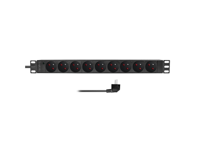 Logilink 19 Pdu 9 X French/Belg. Standard Outlet, Without Switch, Black