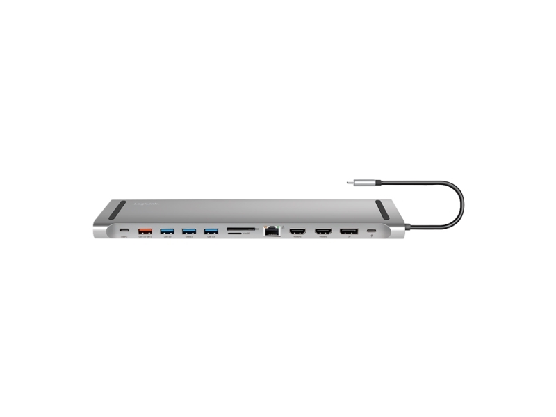 Logilink Usb 3.2 Gen2 Docking Station, Usb-C, 12-Port, Pd, Silver