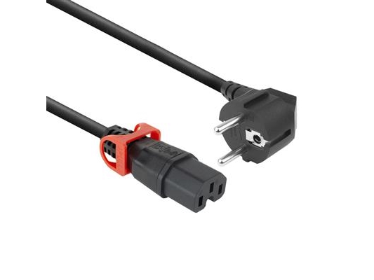 Strømkabel Cee 7/7 Han (Vinklet) - C15 Iec-Lås Sort 2 M, El604s