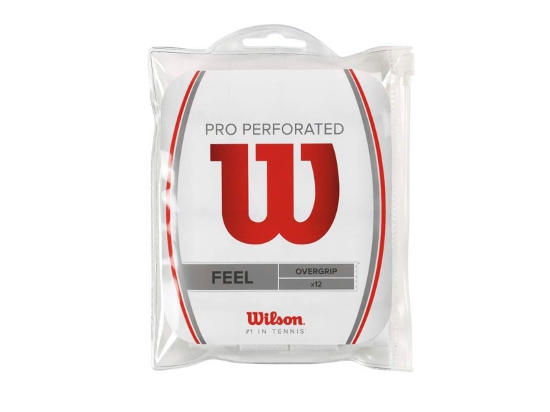 Wilson Pro Overgrip Perforated, Grepplinda, Tennis, Vit, Monokromatiskt, 12 styck | Sport & Träning - Sportutrustning - Tennis | GameStuff