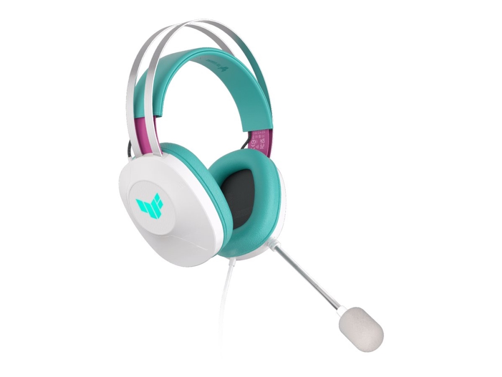 Asus Tuf Gaming H1 Gen Ii Hatsune Miku Edition, Kabelgebunden, Gaming, 20 - 20000 Hz, 297 G, Kopfhörer, Pink, Türkis, Weiß