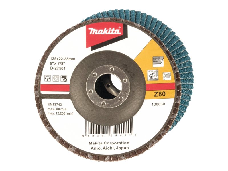 Makita - Fächerscheibe - 10 Stück - 125 Mm - Korngröße: Z80 - Für Makita Dlx3179tx1