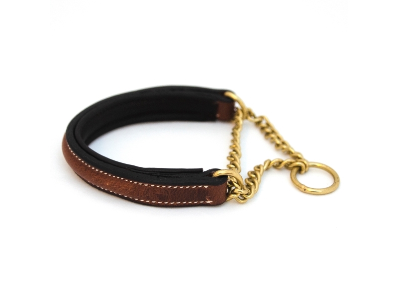 Jacson Asti Hundehalsband Halbwürger Braun 50 Cm