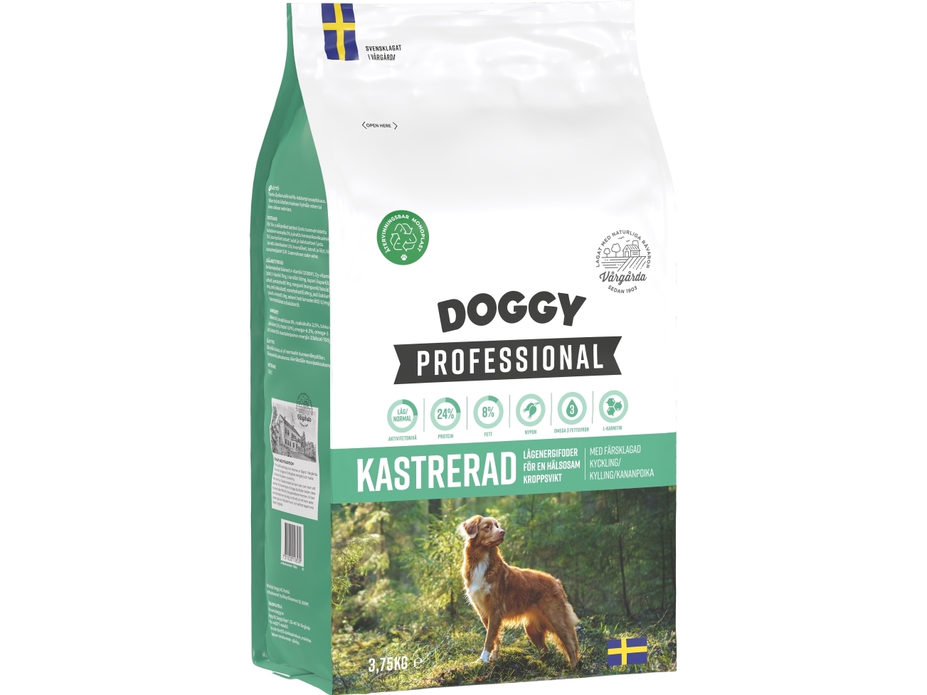 Doggy Professional Kastriertes Hundefutter 3,75 Kg