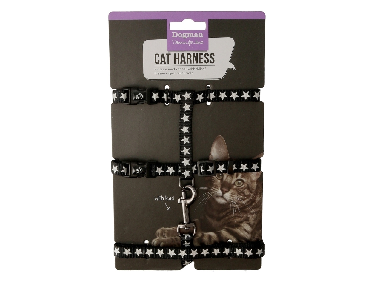 Dogman Kattsele-set Simba Svart | Sällskapsdjur - Katt - Halsband, selar & koppel Katt | GameStuff