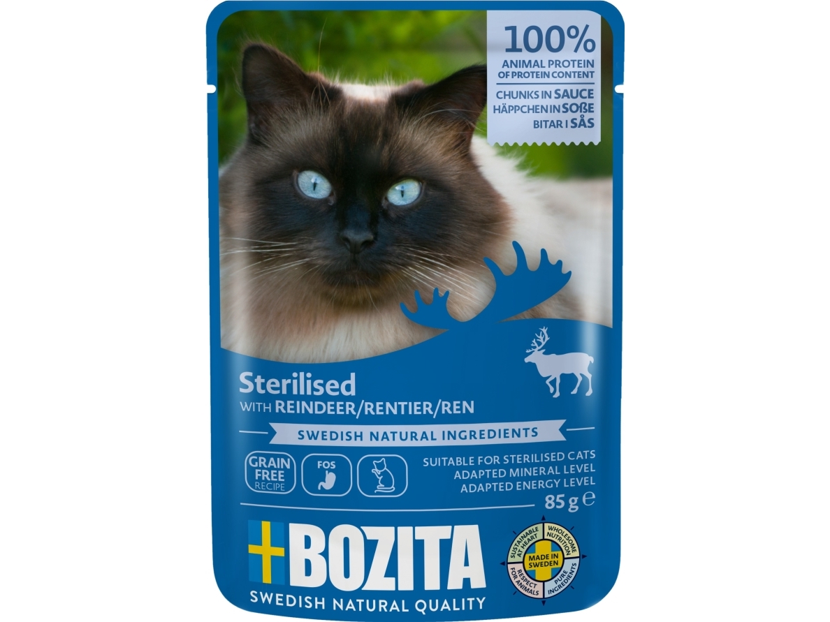 Bozita Sterilisiertes Rentier In Soße Nassfutter Für Katzen 85G