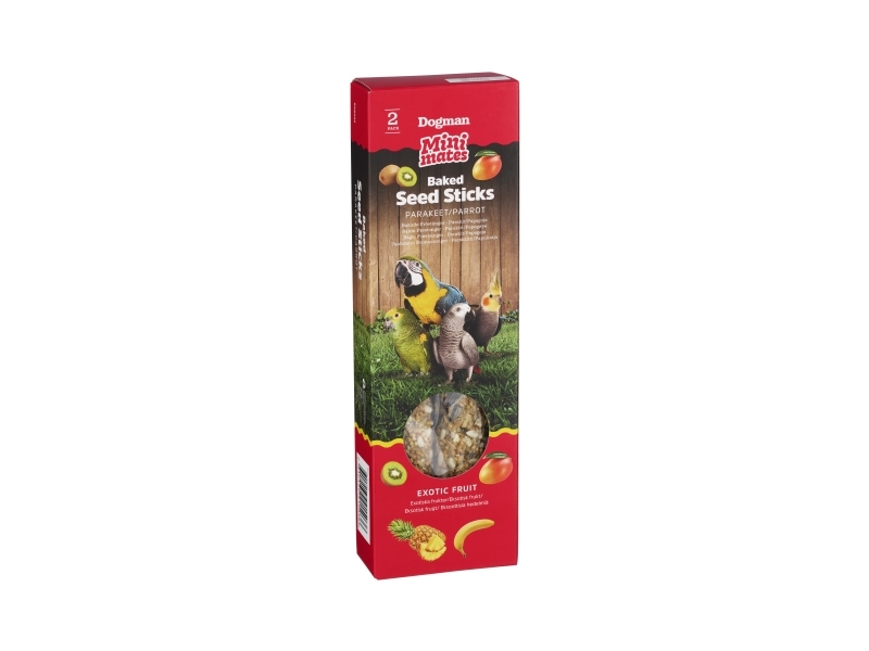 Dogman Mini mates Frøstænger Parakit Papegøje 2stk