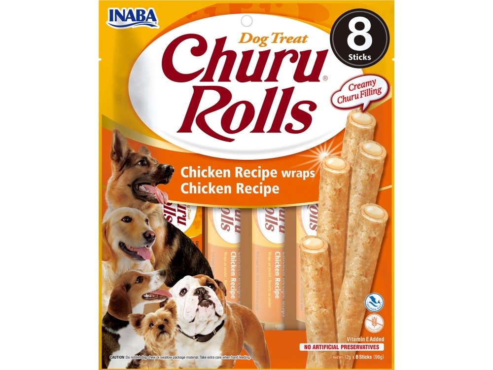 Churu Dog Rolls Chicken Wraps 8X12g