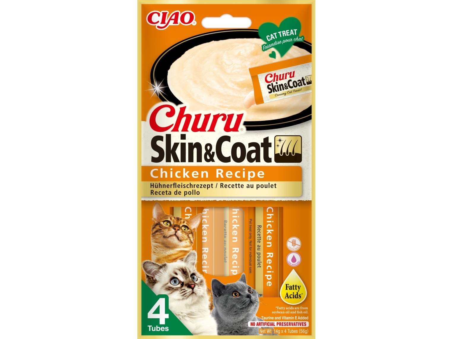 Churu Cat Skin & Coat Chicken 4x14g | Sällskapsdjur - Katt - Kattgodis | GameStuff