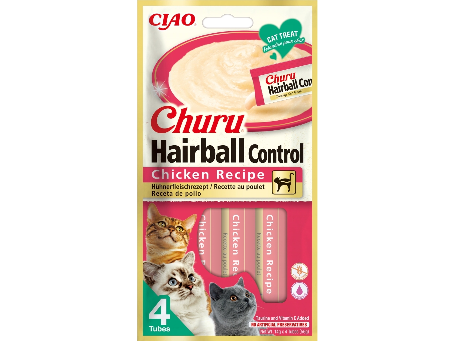 Churu Cat Hairball Control Chicken 4x14g | Sällskapsdjur - Katt - Kattgodis | GameStuff