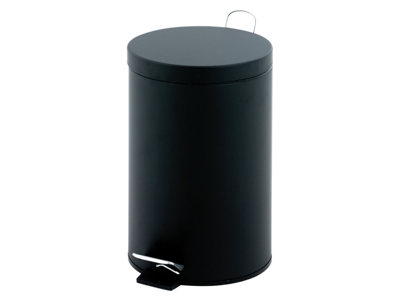 Treteimer, V-Teil, Schwarz Matt, Stahl, 20 L
