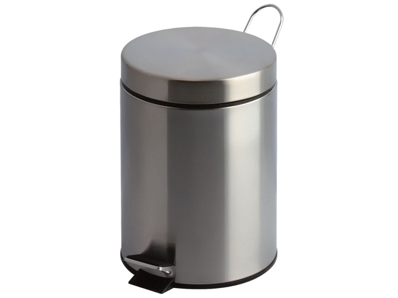 Treteimer, V-Teil, Grau, Stahl, 30 L